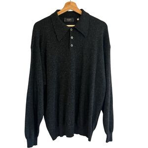 Raffi Mens Cashmere Wool Blend Polo Sweater Sz L Quiet Luxury Old Money Classic